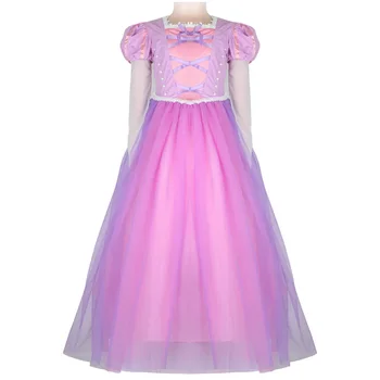 Disney Princess Girls Dress Kids Dresses for Girls Tangled Rapunzel Christmas Dress Up Costume Party Long Sleeve Girl Clothes