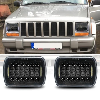 72 W 5X7 7X6 cm prostokątny sealed Beam led reflektory z DRL do Jeep Wrangler YJ Cherokee XJ H6014 H6052 H6054 LED